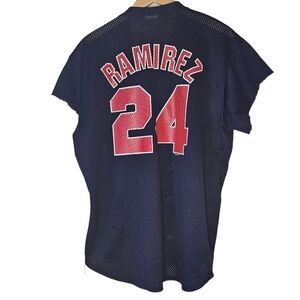 Vintage 1995 Manny Ramirez Indians Mesh Pullover Jersey Size XL Made in USA